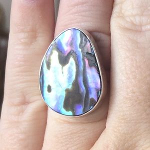 Sterling Silver Abalone Ring. 8.5